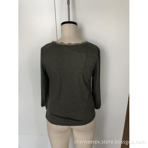 V-neck with long sleeves